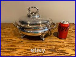 Antique Quality 19thc Martin Hall & Co Silver Plate Lidden Tureen Warmer Server