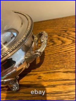 Antique Quality 19thc Martin Hall & Co Silver Plate Lidden Tureen Warmer Server