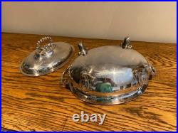 Antique Quality 19thc Martin Hall & Co Silver Plate Lidden Tureen Warmer Server
