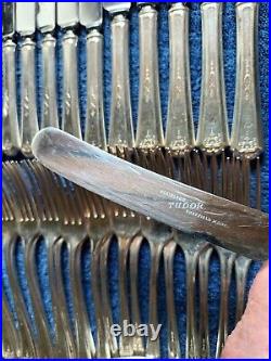Antique Queen Bess 1 pattern Cutlery Set 1924 Tudor Plate 79 pieces (AI 65)