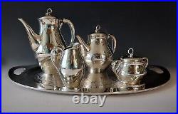 Antique Reed & Barton 5 Piece Silver Plate Tea Service AMERICANA Pattern 7036