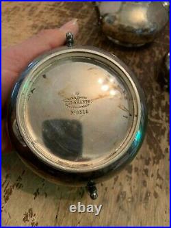 Antique Reed & Barton NO 3515 Silver Plate 3 Piece Tea Set Teapot Sugar Creamer