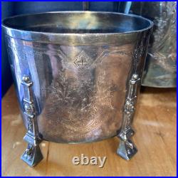 Antique Reed and Barton Aesthetic Movement 4 Piece Silver Plate Tea Set 1869