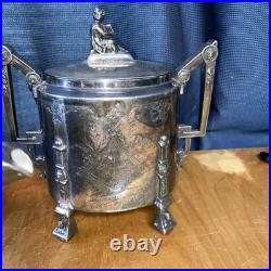 Antique Reed and Barton Aesthetic Movement 4 Piece Silver Plate Tea Set 1869