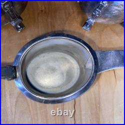 Antique Reed and Barton Aesthetic Movement 4 Piece Silver Plate Tea Set 1869