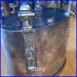 Antique Reed and Barton Aesthetic Movement 4 Piece Silver Plate Tea Set 1869
