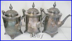 Antique Rogers Smith & Co New Haven CT 6 Piece Silver Plate Coffee Tea Set
