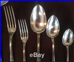 Antique Saglier Freres 61 Piece French Silverplate Flatware c. 1900