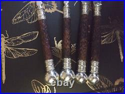 Antique Scottish Stag Horn Antler 4 Pce Serving Set F Howard C1886 Silver Plate