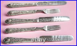 Antique Sheffield silver plate flatware 9 pieces by John Sanderson & Son 1890s