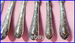 Antique Sheffield silver plate flatware 9 pieces by John Sanderson & Son 1890s