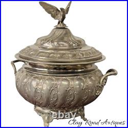 Antique Silver PLate victorian soup Taureen ornate eagle finial