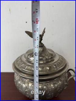Antique Silver PLate victorian soup Taureen ornate eagle finial