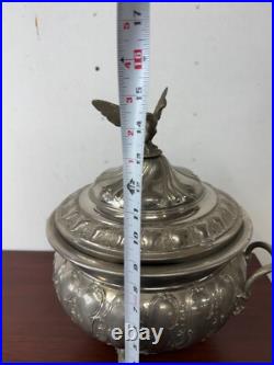 Antique Silver PLate victorian soup Taureen ornate eagle finial
