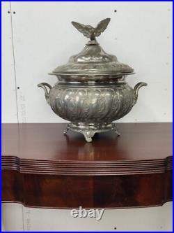 Antique Silver PLate victorian soup Taureen ornate eagle finial