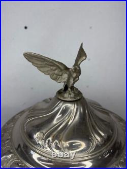Antique Silver PLate victorian soup Taureen ornate eagle finial