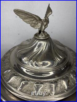 Antique Silver PLate victorian soup Taureen ornate eagle finial