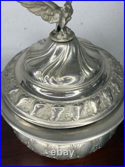 Antique Silver PLate victorian soup Taureen ornate eagle finial