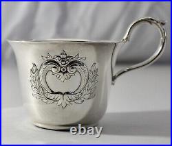 Antique Silver Plate 27-Piece Punch Bowl Set 24 Cups, Tray, Ladle. RWallace EXC