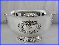 Antique Silver Plate 27-Piece Punch Bowl Set 24 Cups, Tray, Ladle. RWallace EXC
