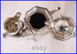 Antique Silver Plate 3-Piece British Tea Set by Walker & Hall Sheffield c. 1919