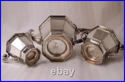 Antique Silver Plate 3-Piece British Tea Set by Walker & Hall Sheffield c. 1919
