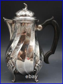 Antique Silver Plate 3 Piece Set Tea & Coffee Pot with Creamer Signed J. Noe