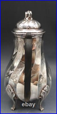 Antique Silver Plate 3 Piece Set Tea & Coffee Pot with Creamer Signed J. Noe
