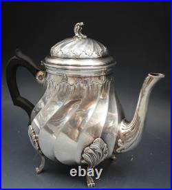 Antique Silver Plate 3 Piece Set Tea & Coffee Pot with Creamer Signed J. Noe