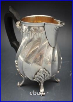 Antique Silver Plate 3 Piece Set Tea & Coffee Pot with Creamer Signed J. Noe