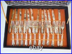 Antique Silver Plate Flatware 51 Piece Complete Set + Mixed 54 Piece Total 105