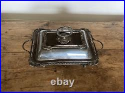 Antique Silver Plate Food Warmer On Stand