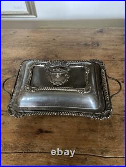 Antique Silver Plate Food Warmer On Stand