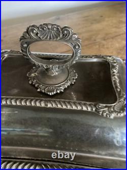 Antique Silver Plate Food Warmer On Stand