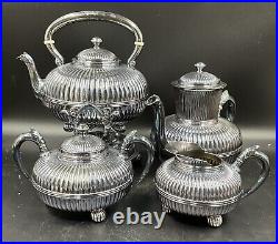 Antique Silver Plate Tea Set Coffee Service 4 Piece Gorham Silver Soldered 0730