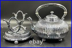 Antique Silver Plate Tea Set Coffee Service 4 Piece Gorham Silver Soldered 0730