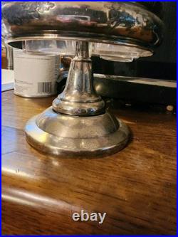Antique Silver Plate & UV Glow Glass Serving Cruet Set Meriden Britannia Co Rare