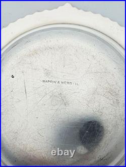Antique Silver-Plated Butter Dish by Mappin & Webb with Pierced Insert c1920