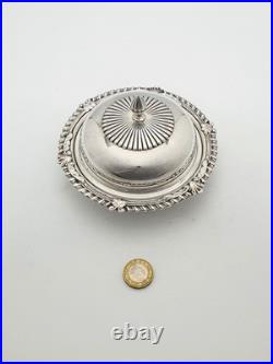 Antique Silver-Plated Butter Dish by Mappin & Webb with Pierced Insert c1920