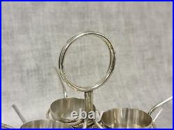 Antique Silver Plated Cruet Stand Circular 12 Piece Miniature Saucepans