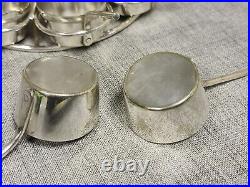 Antique Silver Plated Cruet Stand Circular 12 Piece Miniature Saucepans