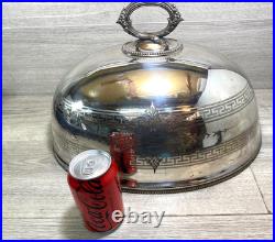 Antique Silver Plated Meat Dome Food Cover 1900s stamped english 45cm