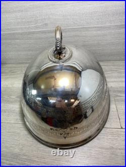 Antique Silver Plated Meat Dome Food Cover 1900s stamped english 45cm