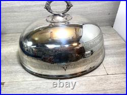 Antique Silver Plated Meat Dome Food Cover 1900s stamped english 45cm