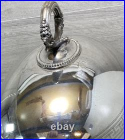 Antique Silver Plated Meat Dome Food Cover 1900s stamped english 45cm