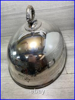 Antique Silver Plated Meat Dome Food Cover 1900s stamped english 45cm