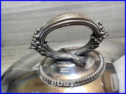 Antique Silver Plated Meat Dome Food Cover 1900s stamped english 45cm