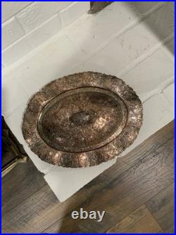Antique Silver on Copper Oval Covered Repousse Serving Dish from E. G. Webster