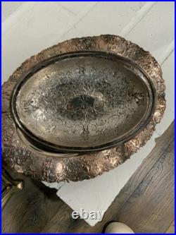 Antique Silver on Copper Oval Covered Repousse Serving Dish from E. G. Webster