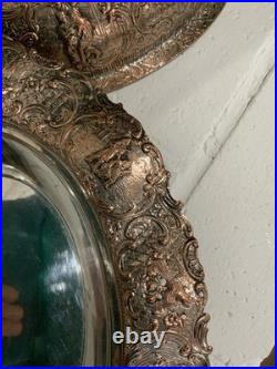 Antique Silver on Copper Oval Covered Repousse Serving Dish from E. G. Webster